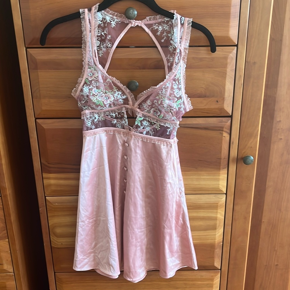 For Love & Lemons Embroidered Slip Dress - SIZE: XXS